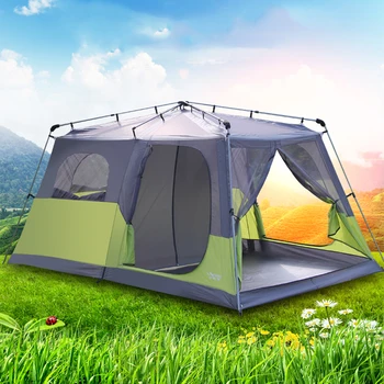 Landwolf-Double-Layer Outdoor Camping Tent, Otomatik, Yağmur önleyici, Plaj Çok Oyunculu, Büyük Alan, 2 Yatak odalı, 4-5-8 kişi
