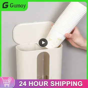 Dağıtıcı kağıt bardak tutucu Çift Silindirli Kapaklı Tek Kullanımlık kağıt bardak tutucu Ofis Duvara Monte plastik bardaklar Dağıtıcı