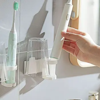 Basit Diş Fırçası Tutucular Beyaz Çok kullanımlı Nem Savunma Diş Fırçası Depolama Aracı 12 * 11 * 7cm Duvara Monte Ev Banyo Takımı