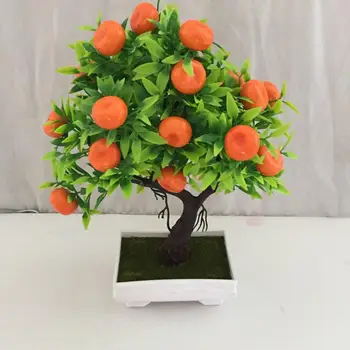 23 Meyve Yapay Portakal Ağacı Dekoratif solmayan Plastik Sahte Simülasyon saksı Bonsai Kamkat Meyve Ağacı Şanslı Bitki