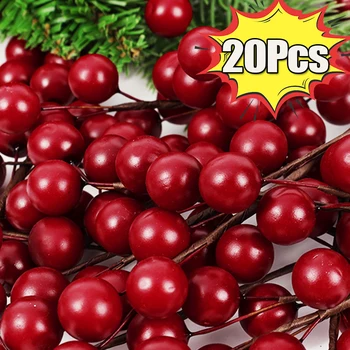 1-20 adet Noel Simülasyon Berry 5 Meyveleri yapay çiçek Meyve Kiraz Bitkileri Ev Noel Partisi Dekorasyon DIY Hediyeler