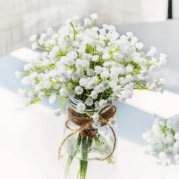 Beyaz Gypsophila yapay çiçekler Buketleri PU bebeğin Nefes Çiçekler Düğün Parti Ev Dekorasyon Çelenk DIY Sahte Çiçekler