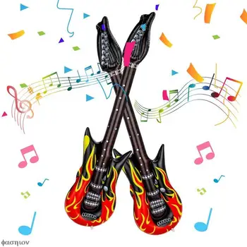 Şişme Gitar Rock Yıldızı Gitar Oyuncak Balonlar 80s 90sThemed Kadın Erkek Karnaval Parti Yetişkin Çocuklar Doğum Günü Partisi Süslemeleri Yeni