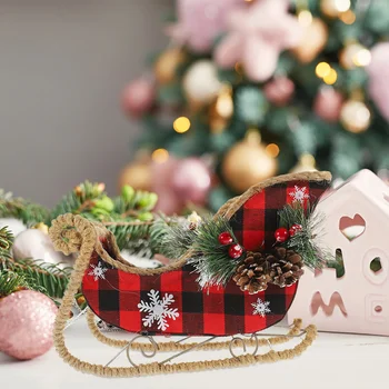 Noel hediyesi Kızak Süs Dekor Masaüstü noel dekorasyonları Narin Süsleme Metal Masa