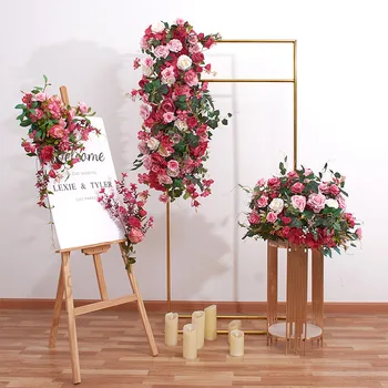 Düğün Düzeni yapay çiçek Sanat Düğün Kemer Dekorasyon Ortanca Gül Sıra Kılavuzu Masa Ekran Çiçek Topu