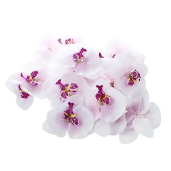 Lot 20 adet 9cm Kelebek Orkide Çiçek yapay çiçek Kafa Dekor Düğün Barrette Aksesuar