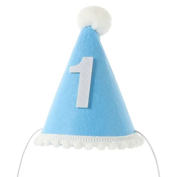 1st doğum günü şapkası Saç Bantları İlk Yapmak Çocuklar parti şapkaları Dekor dokunmamış Kumaş Bebek Çocuk Şapkalar