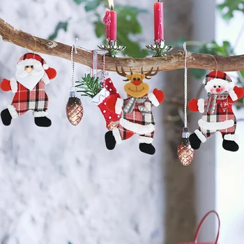 Noel Baba Kardan Adam Geyik Bebek Asılı Süsleme Noel Ağacı Kolye Noel Dekorasyon Navidad Hediye Doğum Noel Yeni Yıl Çocuk İyilik