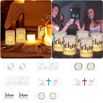 Mum abajur dekorasyon ışık kapakları masa lambası ve dekoratif mumlar Dekor masa dekorasyon vaftiz süslemeleri