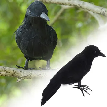 Cadılar bayramı Siyah Karga Simülasyon Siyah Karga Sahne Gerçekçi Raven Tüylü Yapay Kargalar Ev Partisi DIY Dekorasyon Malzemeleri