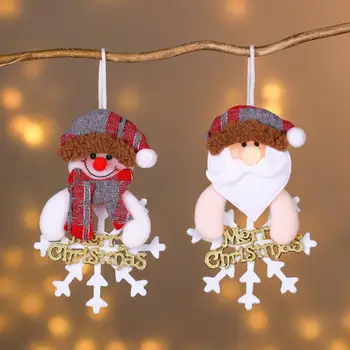 Asılı Noel Ağacı Dekorasyon Bez Kolye Dekorasyon Büyüleyici Kar Tanesi Mektup Plak Şenlikli Noel Ağacı Asılı