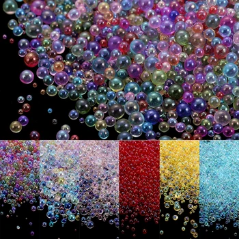 10-20g Mini Kabarcık Topu Boncuk Küçük Kristal Cam Boncuk silikon kalıp UV Reçine Epoksi Dolgu Reçine Dolum DIY Tırnak sanat dekoru