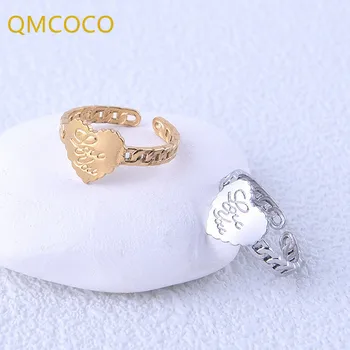 QMCOCO Yeni Moda Aşk Zincir Yüzükler Kadınlar İçin CouplesRomantic Yaratıcı Geometrik Gelin Zarif Takı Anıt Hediye
