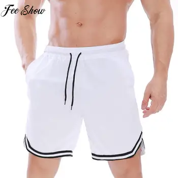 Erkek Moda Çizgili Etek Şort İpli Elastik Kemer kısa pantolon Tatil Plaj Yüzmek Mayo Basketbol Spor